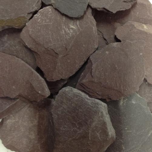Plum Slate Our plum slate is 30mm-50mm. Available in ton bulk bags. Available in Plum, Blue, Green and Black/Grey